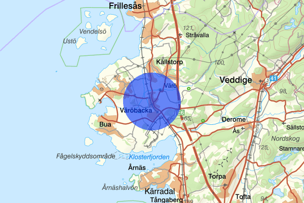 Väröbacka 25 mars 06.41, Sammanfattning kväll och natt, Hallands län