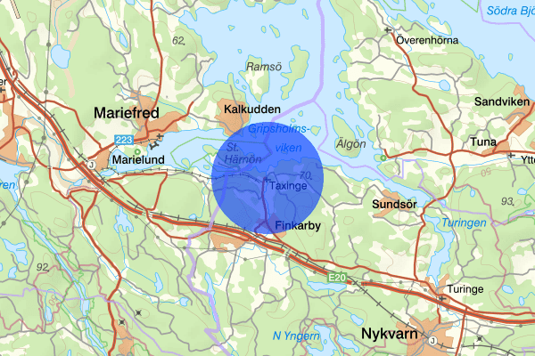 Taxinge 28 mars 20.38, Explosion, Nykvarn
