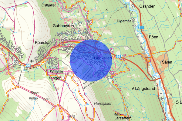 Lindvallen 13 april 07.17, Sammanfattning natt, Dalarnas län