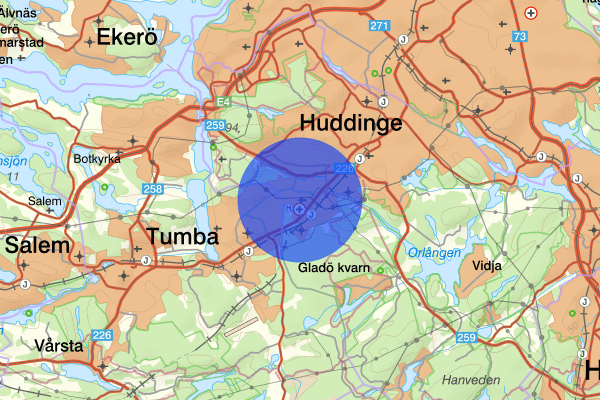 Flemingsberg 21 april 20.34, Misshandel, Huddinge