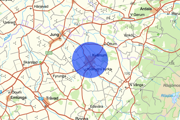 Kvänum 25 april 11.34, Trafikolycka, Vara