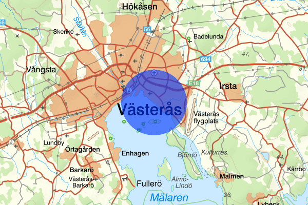 Öster Mälarstrand 30 april 17.00, Larm Överfall, Västerås