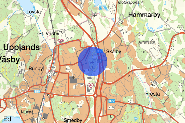 Apoteksskogen 30 april 17.28, Brand, Upplands Väsby