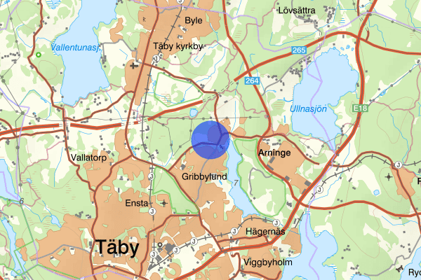 Täby C - Arninge 10 maj 02.36, Skadegörelse, Täby