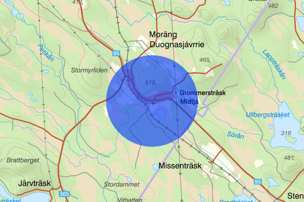 Glommersträsk 18 maj 07.20, Sammanfattning natt, Norrbottens län