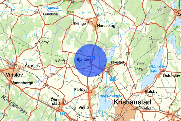 Bjärlöv 20 maj 00.29, Rattfylleri, Kristianstad