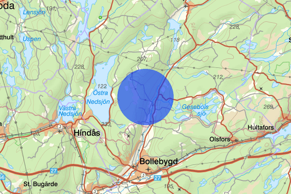 Öregärde 25 maj 05.27, Brand, Bollebygd