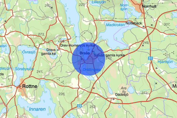 Braås 08 juni 00.44, Trafikbrott, Växjö