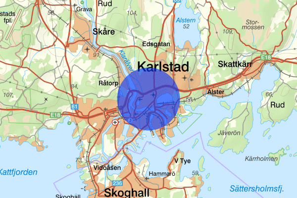 Norrstrand 11 juni 12.42, Trafikolycka, personskada, Karlstad