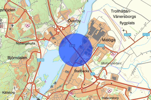Stallbackabron 12 juni 14.37, Trafikhinder, Trollhättan
