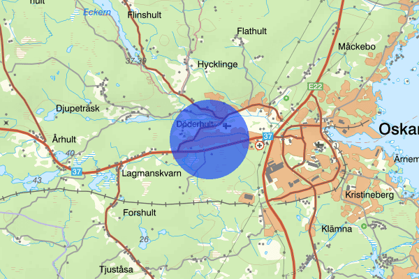 Svalliden 16 juni 17.47, Trafikolycka, vilt, Oskarshamn