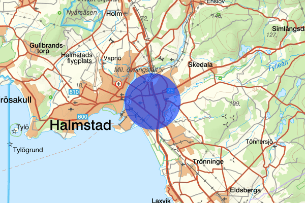 Gustavsfält 17 juni 06.52, Sammanfattning kväll och natt, Hallands län