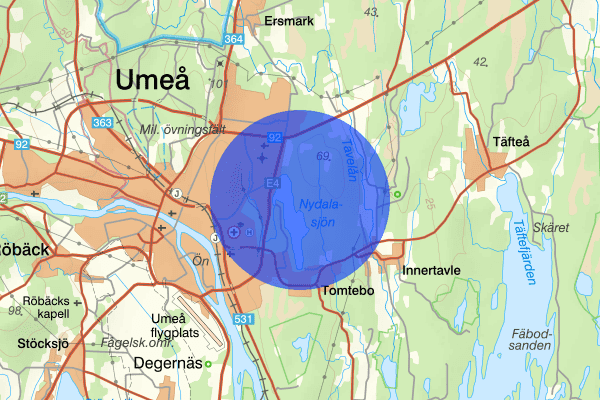 Nydala 19 juni 10.05, Brand, Umeå