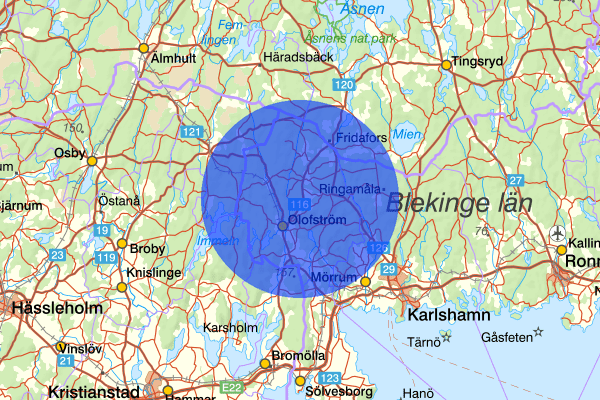  22 juni 23.20, Försvunnen person, Blekinge län