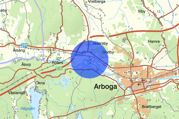 Jädersbruk 28 juni 22.38, Skadegörelse, Arboga