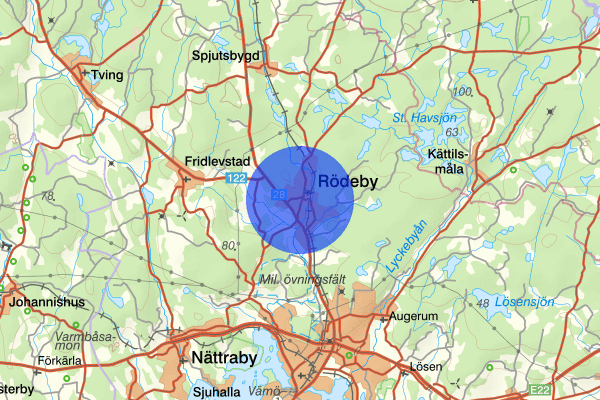Rödeby 6 juli 22.21, Rattfylleri, Karlskrona
