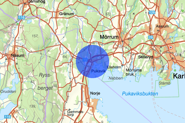 Pukavik 18 juli 14.36, Trafikolycka, singel, Karlshamn