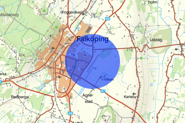 Falköpings flygplats 20 juli 16.59, Räddningsinsats, Falköping