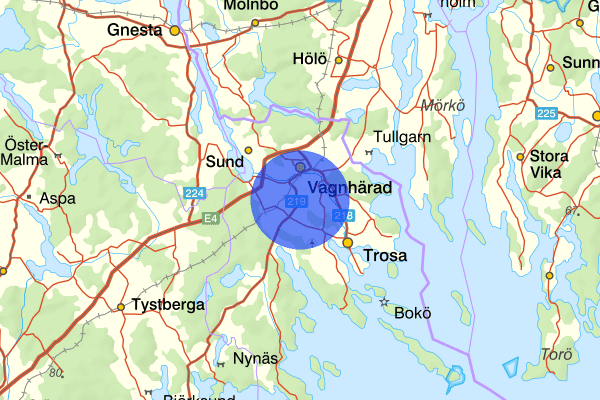 Trosaån 22 juli 19.14, Trafikhinder, Trosa