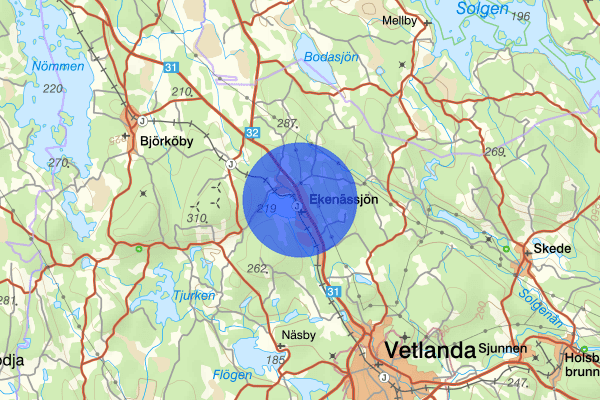 Ekenässjön 23 juli 12.45, Brand, Vetlanda