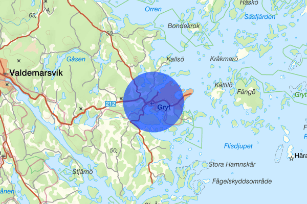 Gryt 23 juli 12.59, Trafikolycka, singel, Valdemarsvik