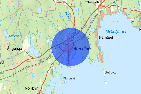 Hörnefors 27 juli 06.50, Sammanfattning natt, Västerbottens län