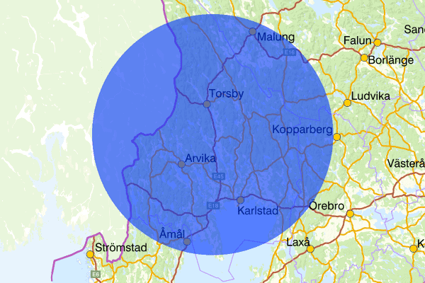 Värmlands län 3 augusti 07.12, Sammanfattning natt, Värmlands län