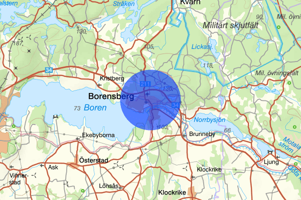 Borensberg 4 augusti 17.26, Trafikolycka, singel, Motala