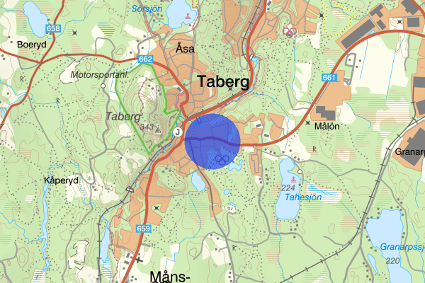 Tahevägen 6 augusti 17.35, Trafikolycka, Jönköping