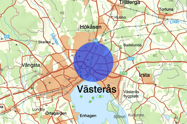 Haga 9 augusti 11.23, Trafikolycka, personskada, Västerås