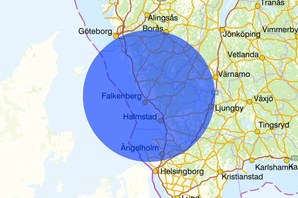 Hallands län 12 augusti 07.01, Sammanfattning kväll och natt, Hallands län