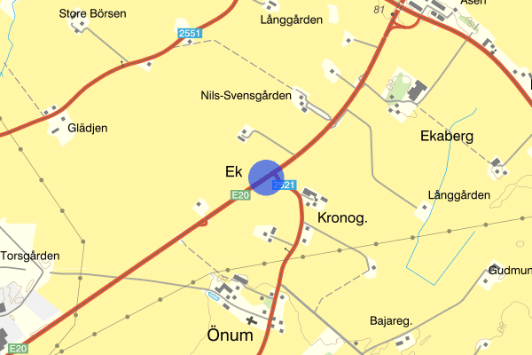 Emtungavägen väg E20 13 augusti 10.16, Trafikolycka, Vara