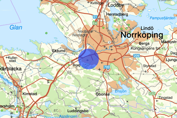 Klockaretorpet 13 augusti 15.38, Trafikolycka, singel, Norrköping