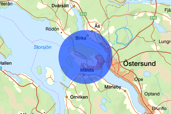 Frösön 13 augusti 15.29, Trafikolycka, Östersund