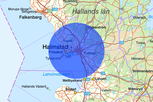 Halmstad 14 augusti 07.00, Sammanfattning natt, Hallands län