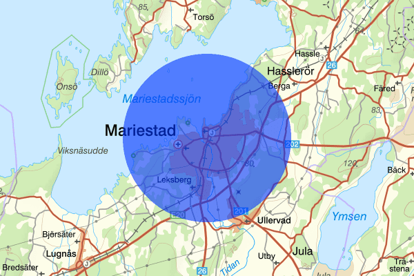 Mariestad 16 augusti 17.39, Trafikolycka, personskada, Mariestad