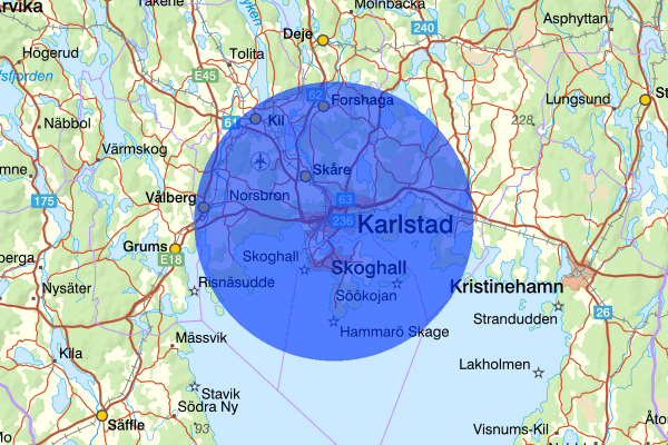 Karlstad 18 augusti 06.55, Sammanfattning natt, Värmlands län