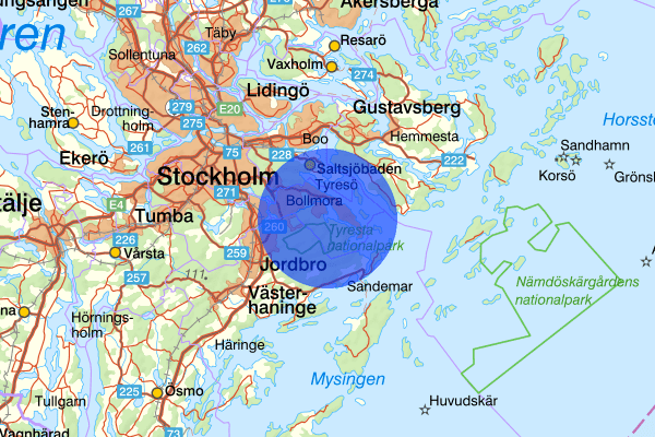  18 augusti 08.58, Trafikolycka, personskada, Tyresö