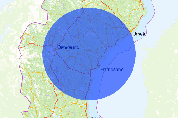 Västernorrlands län 23 augusti 08.05, Sammanfattning natt, Västernorrlands län