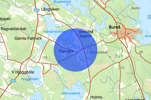 Falmark 25 augusti 07.02, Sammanfattning natt, Västerbottens län