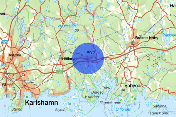 Åryd 30 augusti 13.34, Trafikolycka, Karlshamn