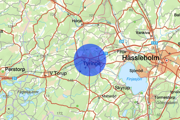 Tyringe 6 september 22.09, Skadegörelse, Hässleholm