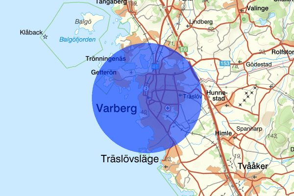 Varberg 24 september 07.00, Sammanfattning kväll och natt, Hallands län