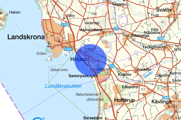Häljarp 28 september 21.54, Trafikhinder, Landskrona