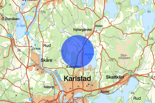 Gräsås 1 oktober 07.03, Trafikolycka, vilt, Karlstad