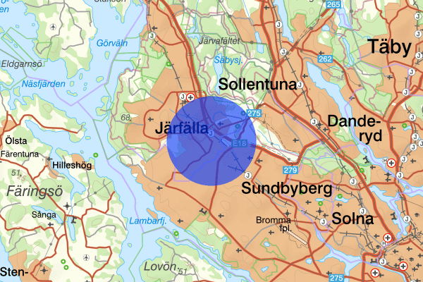 Barkarby 3 oktober 12.45, Trafikolycka, Järfälla
