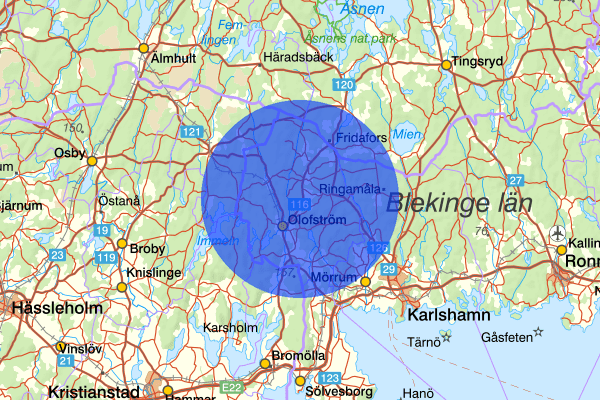  21 oktober 13.11, Skadegörelse, Olofström