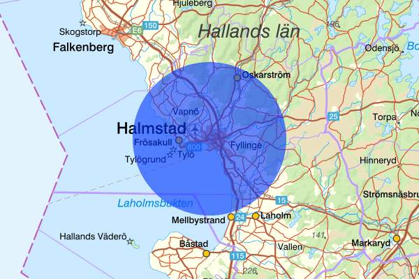 Halmstad 25 oktober 07.00, Sammanfattning natt, Hallands län