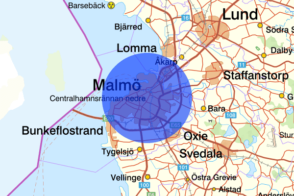 Malmö 26 oktober 16.36, Trafikolycka, vilt, Ystad