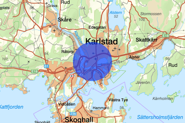Norrstrand 30 oktober 14.25, Trafikolycka, Karlstad